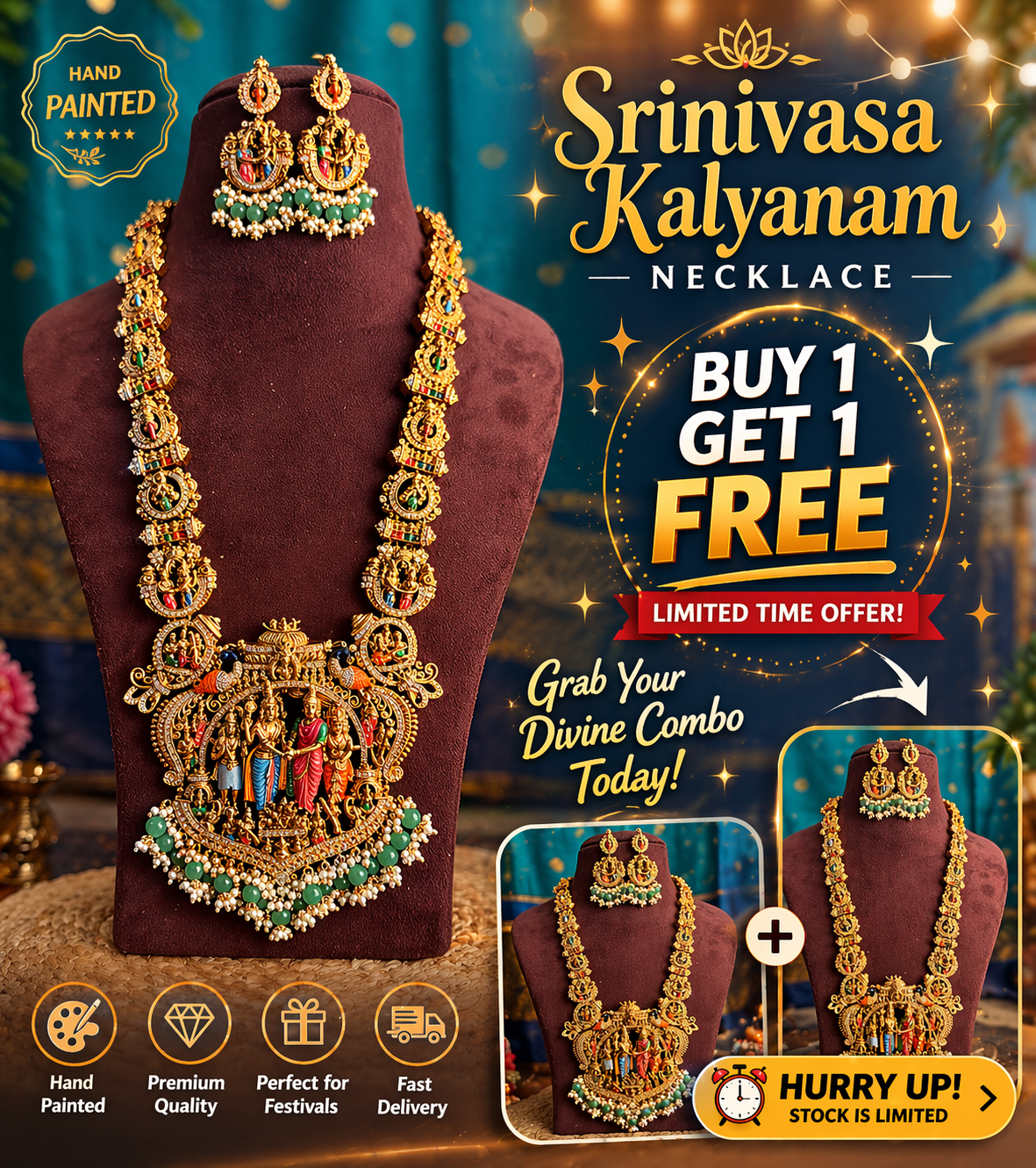Exclusive Offer Buy Get 1 Free Srinivasa Kalyanam Necklace Set