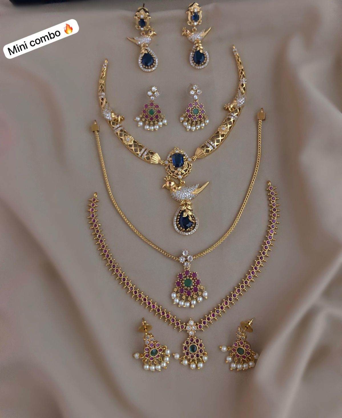 Mini Combo Diamond Necklace Set