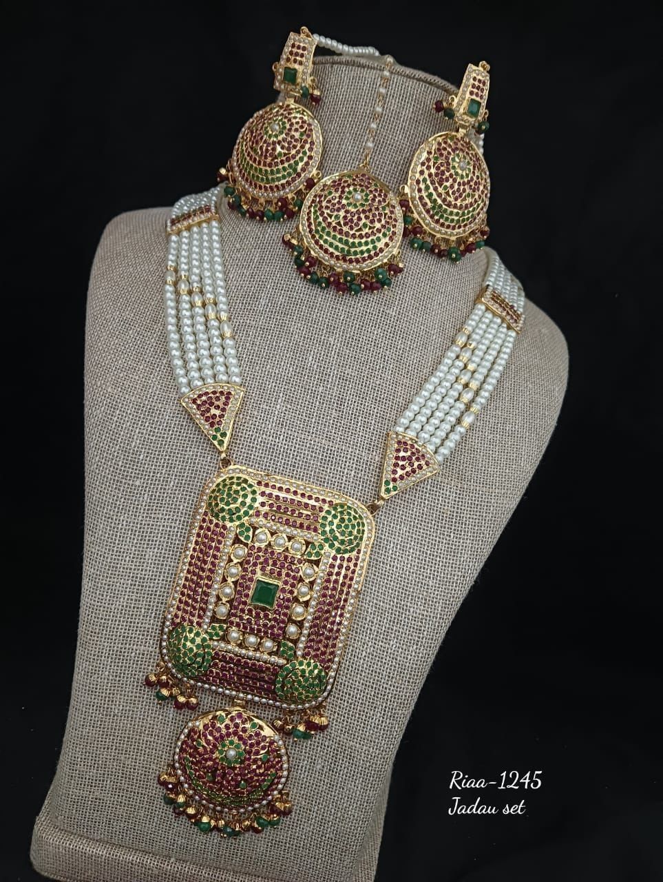 Super Punjabi Look Stone Necklace Set