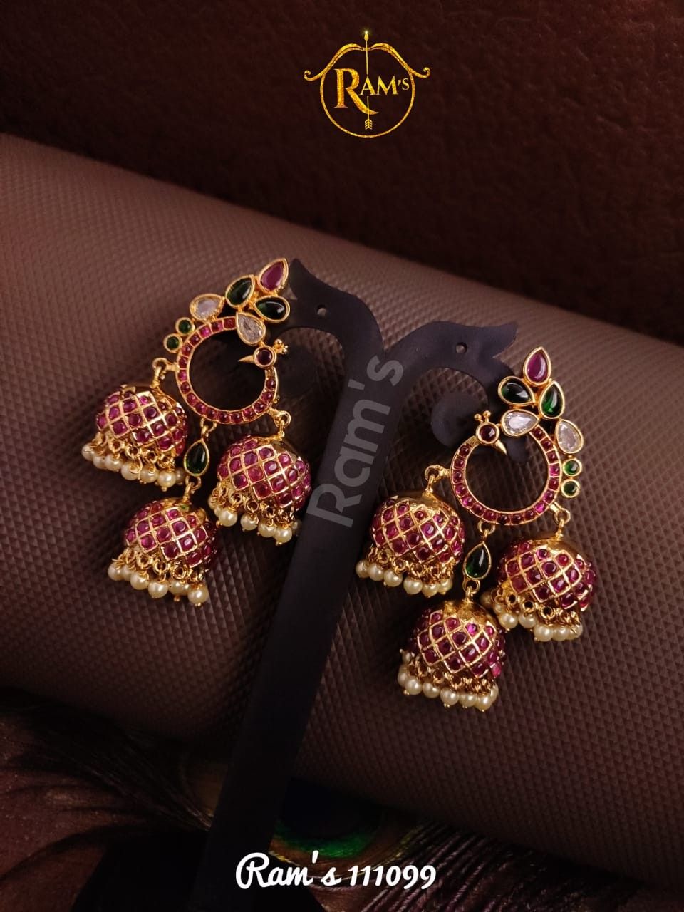 Super kemp Flower Jhumki Set