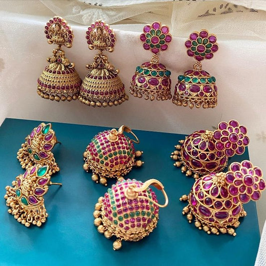 Combo 5 Super Look Jhumki Earrings Set