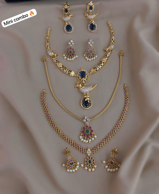 Mini Combo Diamond Necklace Set